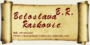 Beloslava Rašković vizit kartica
